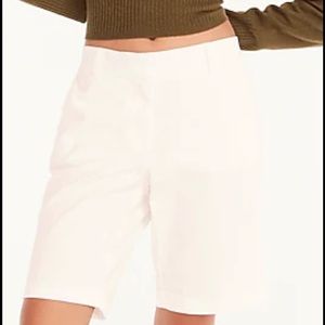 New with tags. J. Crew 10” Bermuda stretch chino shorts in white. Womens size 2.
